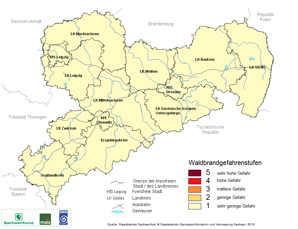 Waldbrandtwarnstufen